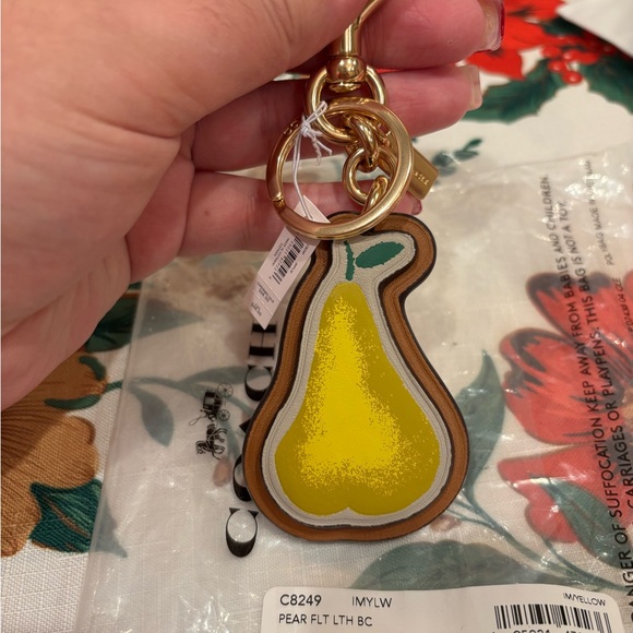 Coach Accessories - Coach Pear Leather Bag Charm